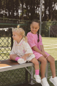 Polo Tshirt Romper - Baby Pink