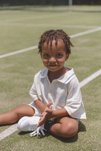 Polo Tshirt Romper - Baby Blue