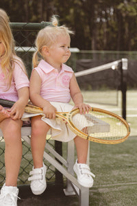 Sleeveless Polo Shirt - Baby Pink