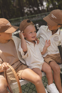 Polo Tshirt Romper - Cinnamon