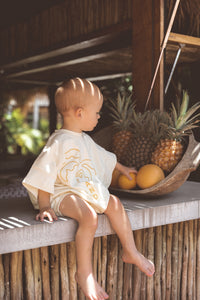 Big Island Tshirt Romper - Mustard