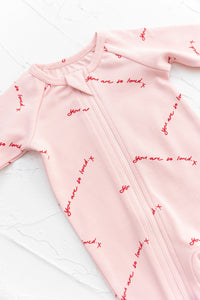 You Are So Loved Growsuit - Baby Pink