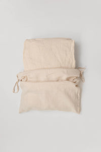 Lay With Me Beige 100% French Flax Linen Cot Sheet